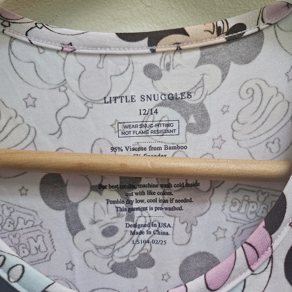 Little Snuggles Girls Size 12/14 Minnie and Mickey Mouse Dress Nightgown Disney